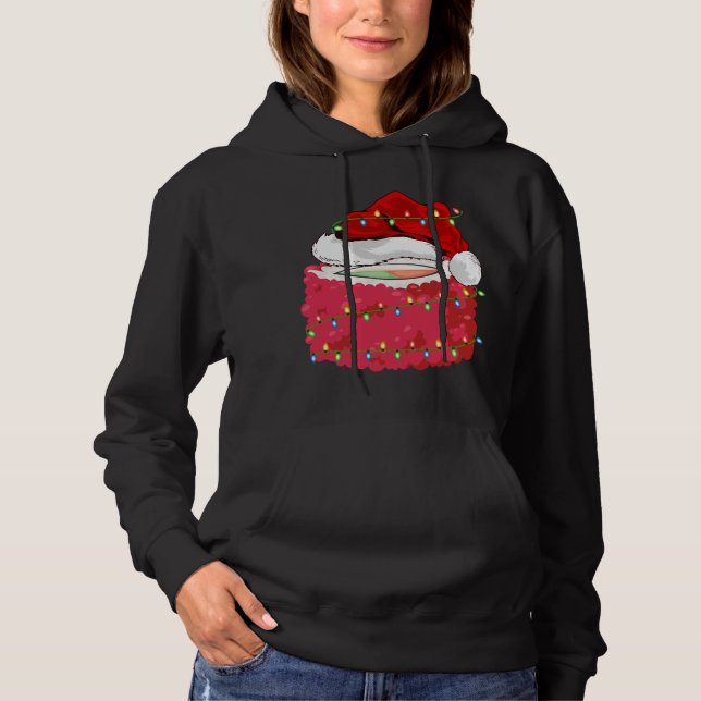 Sudadera Sushi Fast Food Lover Xmas Santa Hat Sushi Navidad (Anverso)