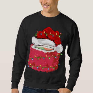 Sudadera Sushi Fast Food Lover Xmas Santa Hat Sushi Navidad