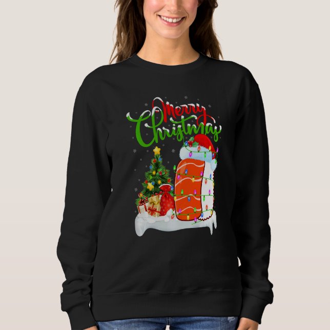 Sudadera Sushi Food  Xmas Decorations Santa Sushi Christmas (Anverso)