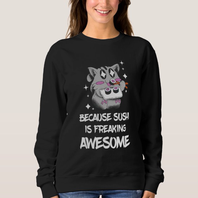 Sudadera Sushi Impresionante Lemur Comida Asiática Japonesa (Anverso)