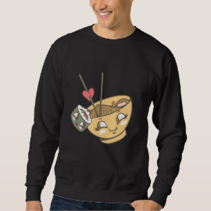 Sudadera Sushi y sopa felices al estilo japonés con palillo