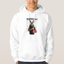 Sudadera Suspect #1 – Funny Bunny Mugshot with Carrot