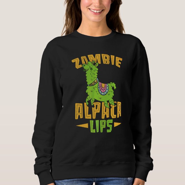 Sudadera Susurrador de Alpacas Llama Alpacalips Zombie (Anverso)