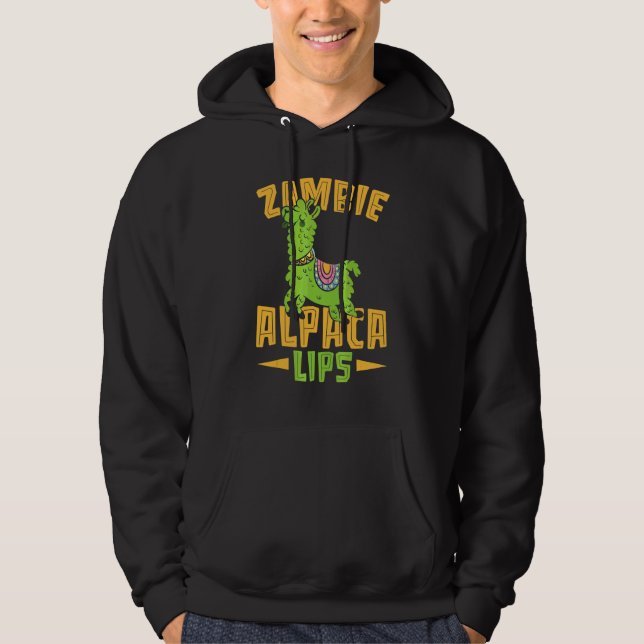Sudadera Susurrador de Alpacas Llama Alpacalips Zombie (Anverso)