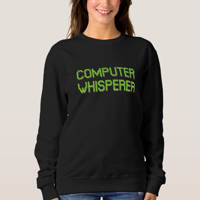Sudadera Susurrador de Computadoras Técnico de TI Retro Ner (Anverso)