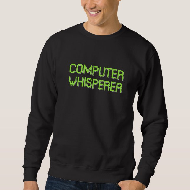 Sudadera Susurrador de Computadoras Técnico de TI Retro Ner (Anverso)