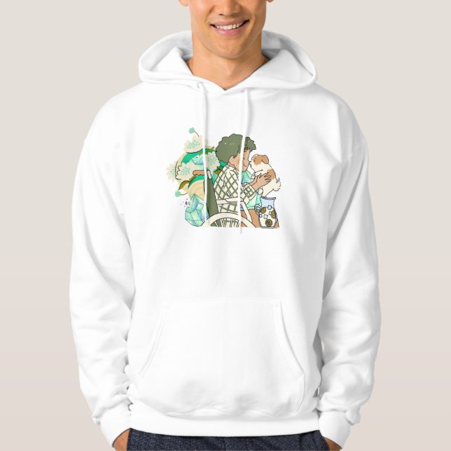 Sudadera Sutiles Susurros de Verde y Amor de Cachorro (Anverso)