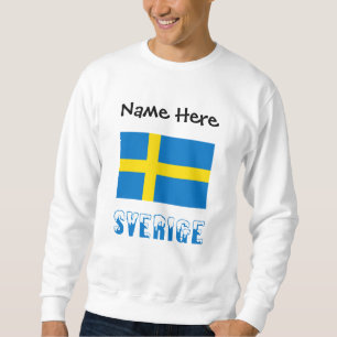 Sudadera Sverige y Bandera Sueca Personalizados
