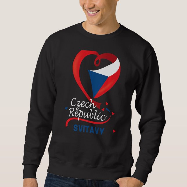 Sudadera Svitavy República Checa Bandera Del Corazón Cubier (Anverso)