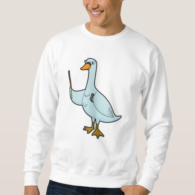 Sudadera Swan como profesor con libro y puntero (Anverso)