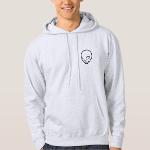 Sudadera Sweat a capucha con cabeza alien gris claro