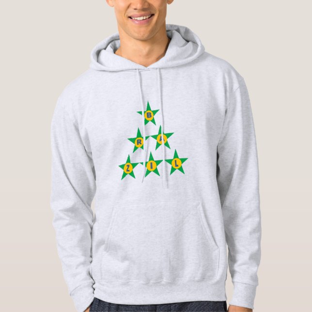 Sudadera Sweat à capuche cendre  DESIGN  ETOILES  BRAZIL (Anverso)