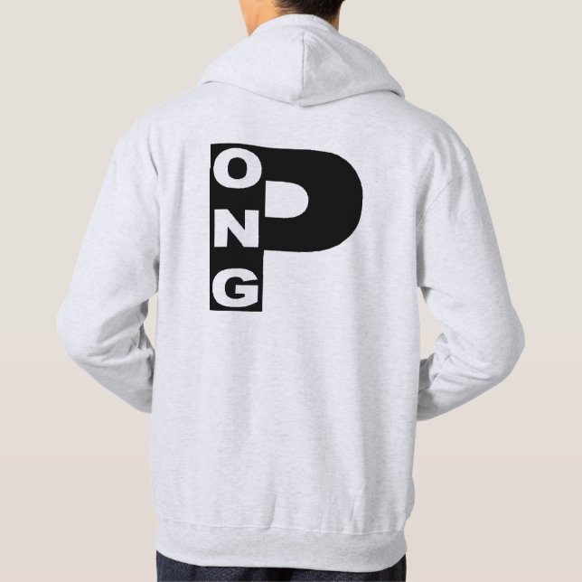 Sudadera Sweat à capuche cendre dos Design PING PONG (Reverso)