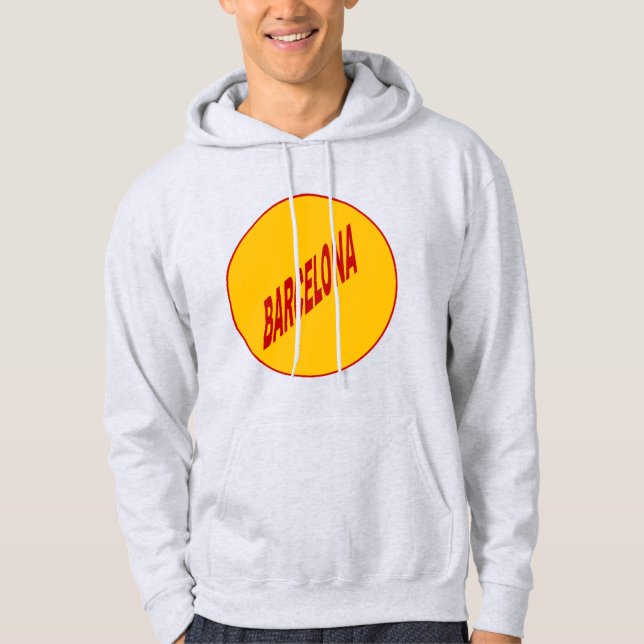 Sudadera Sweat à capuche cendre homme BARCELONA (Anverso)