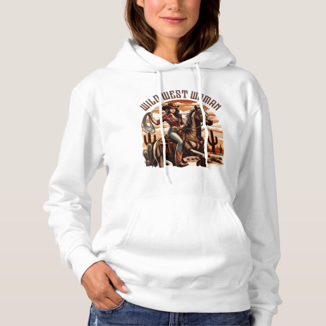 Sudadera Sweat à capuche Femme du Far West - Style Cowgirl  (Anverso)