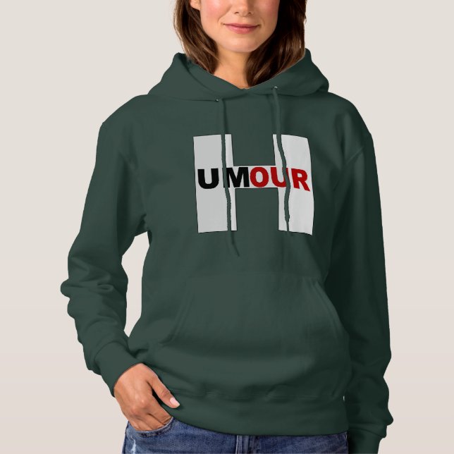 Sudadera Sweat à capuche femme vert foret DESIGN HUMOUR (Anverso)