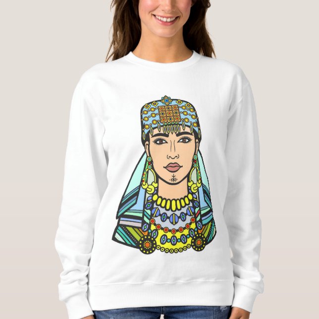 Sudadera sweat avec visage de femme amazigh (Anverso)