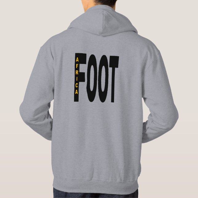 Sudadera Sweat capuche grise dos homme  DESIGN  FOOT AFRICA (Reverso)