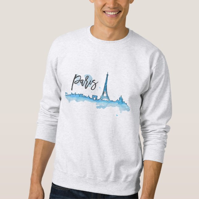 Sudadera Sweat Hombre Blanco BASIC París (Anverso)