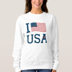 Sudadera Sweat Mujer Blanco BASIC I Amor los EE.UU