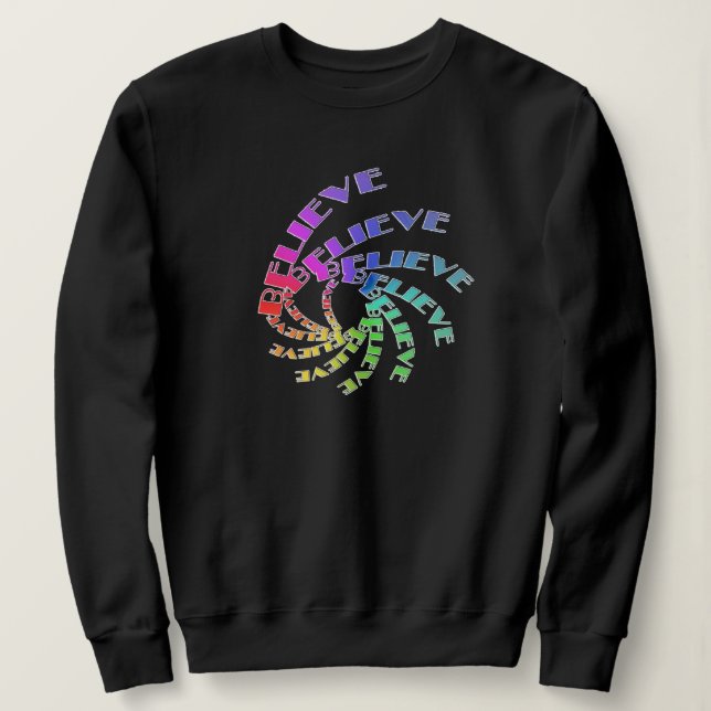 Sudadera Sweatshirt -CREER escrito en espirales multicolore (Anverso del diseño)