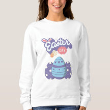 Sweatshirt de Día de Pascua - Gráfico de huevo lin