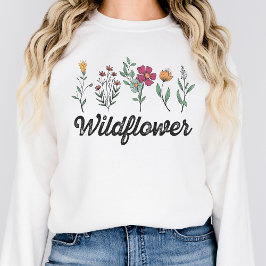 Sudadera Sweatshirt de flor silvestre para mujeres Impresió