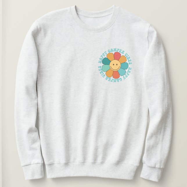 Sudadera Sweatshirt Feliz Camper Vibes (Anverso del diseño)
