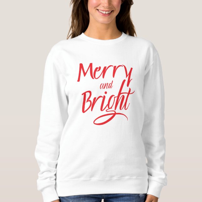 Sudadera Sweatshirt : Merry and Bright (white) (Anverso)
