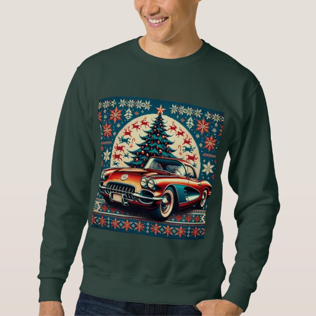 Sudadera Sweatshirt Noël Christmas Chevrolet Corvette 1957 (Anverso)