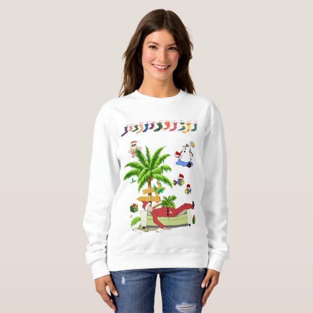 Sudadera Sweatshirt Vintage Santa Beach Bum (Anverso completo)