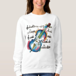 Sudadera Sweatshirt Women's basic abstract violin sweatshir