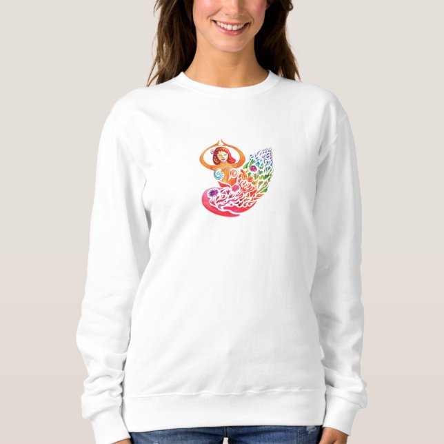 Sudadera Sweatshirt Yoga Meditation Rainbow Woman Silouete (Anverso)