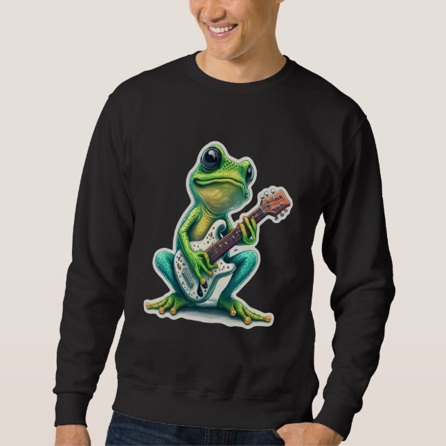 Sudadera Sweet Frog Amphibian Guitar Rock Guitar Player Abs (Anverso)