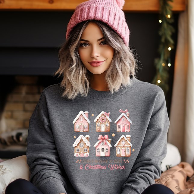 Sudadera Sweet Gingerbread Christmas Sweatshirt (Customize this pretty Christmas Gingerbread house sweatshirt. )