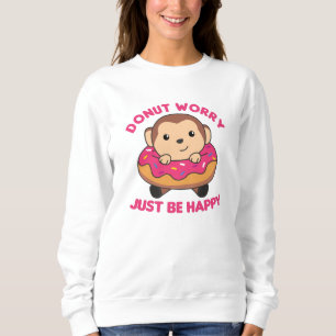 Sudadera Sweet Monkey Funny Animals In Donut Pink