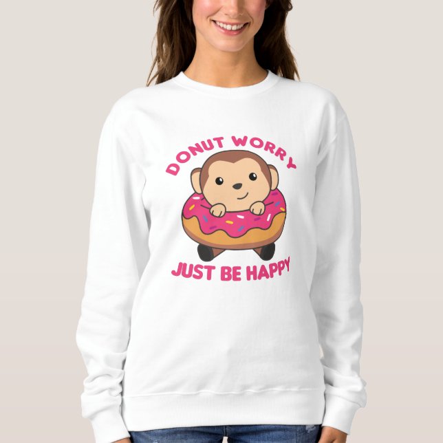 Sudadera Sweet Monkey Funny Animals In Donut Pink (Anverso)