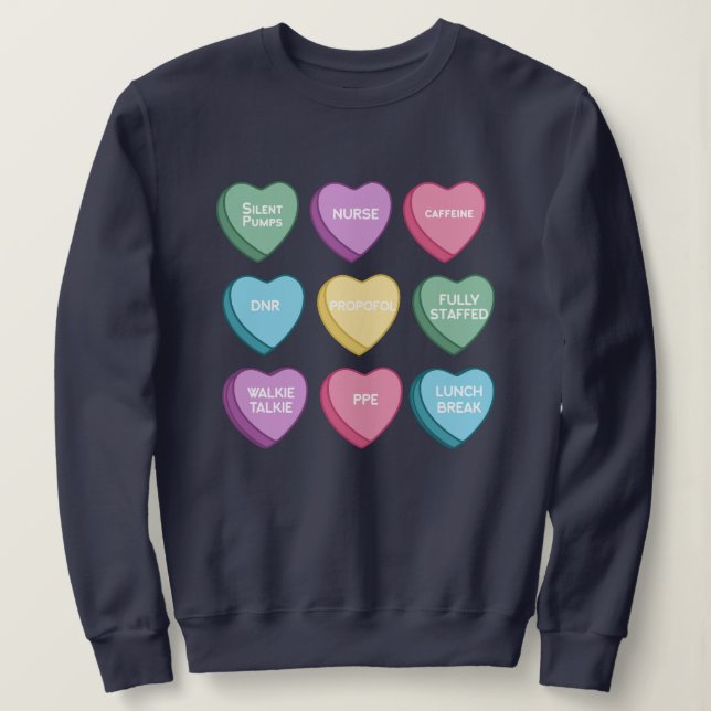 Sudadera Sweetheart Nurses Valentine's Day (Anverso del diseño)