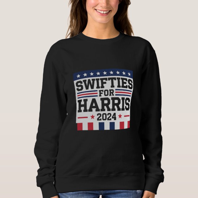 Sudadera Swifties for Kamala Harris 2024 Vote Support (Anverso)