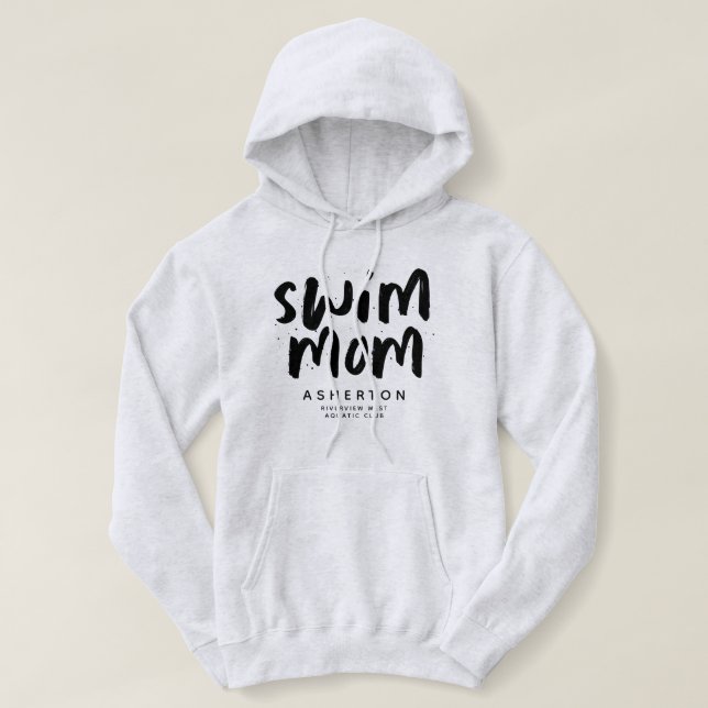 Sudadera Swim mamá moda tipo negro personalizado (Diseño del anverso)