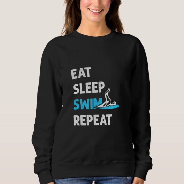 Sudadera Swim Team Para Swimmer Eat Sleep Swim (Anverso)