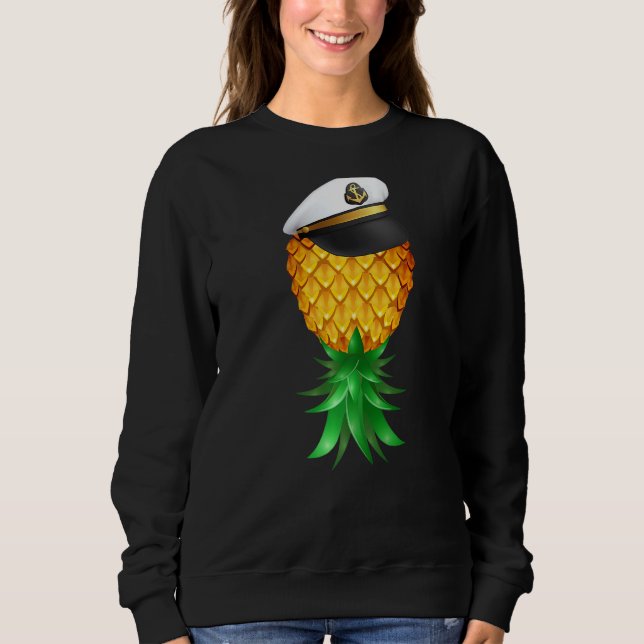 Sudadera Swinger Upside Down Pineapple Captain Sailor Gorra (Anverso)