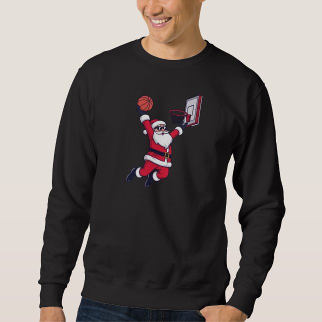 Sudadera Swishmas Hoops: Santa Dunking Christmas Funny (Anverso)