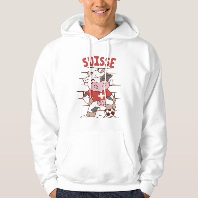 Sudadera Swiss Soccer Cow Football Fan Switzerland Flag (Anverso)
