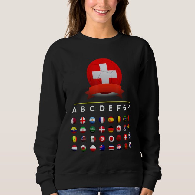 Sudadera Switzerland Flag Soccer Football  Flag 32 Soccer (Anverso)