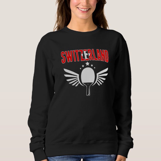 Sudadera Switzerland Ping Pong   Swiss Table Tennis Support (Anverso)