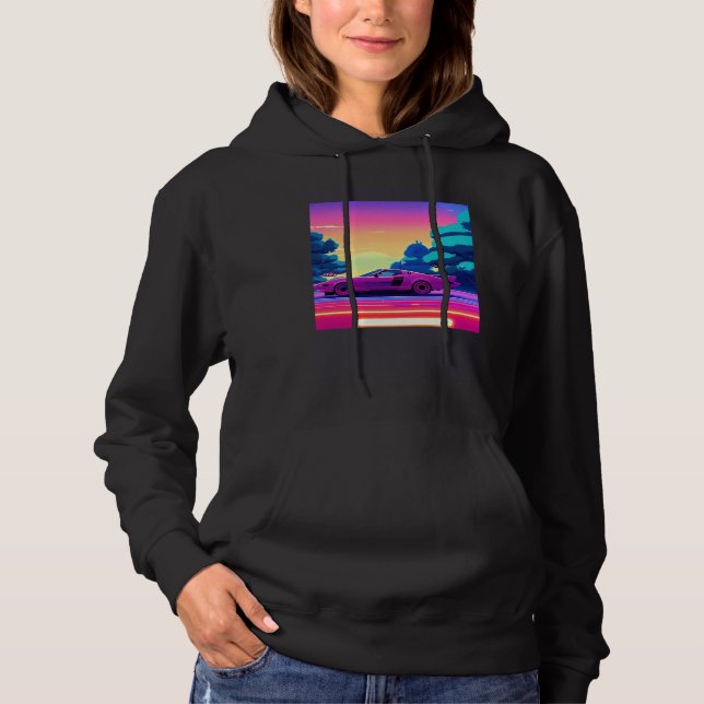 Sudadera Synthwave car outrun retrowave futuresynth sci fi  (Anverso)