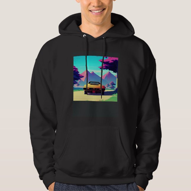 Sudadera Synthwave car outrun retrowave futuresynth sci fi  (Anverso)