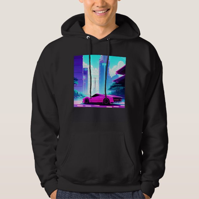 Sudadera Synthwave coche outrun retrowave futuresynth cienc (Anverso)