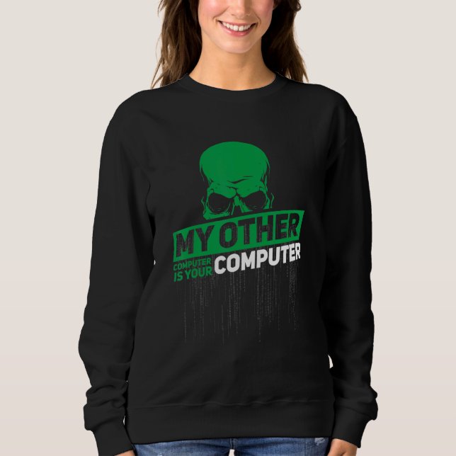 Sudadera Sysadmin Hacker Nerd It White Head My Other Comput (Anverso)